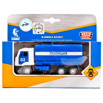 Инерционная машинка Бортовой Камаз Полиция Технопарк SB-16-89-B2-WB